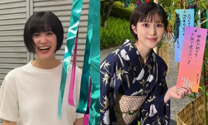 ショートカット風な小西桜子と福本莉子の画像