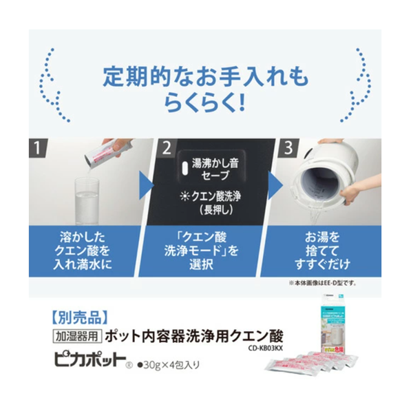 クエン酸での洗浄が分かる画像