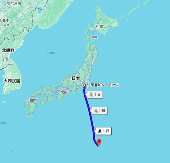 東京から小笠原諸島