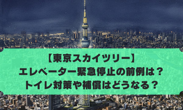 【東京スカイツリー】 エレベーター緊急停止の前例は？ トイレ対策や補償はどうなる？