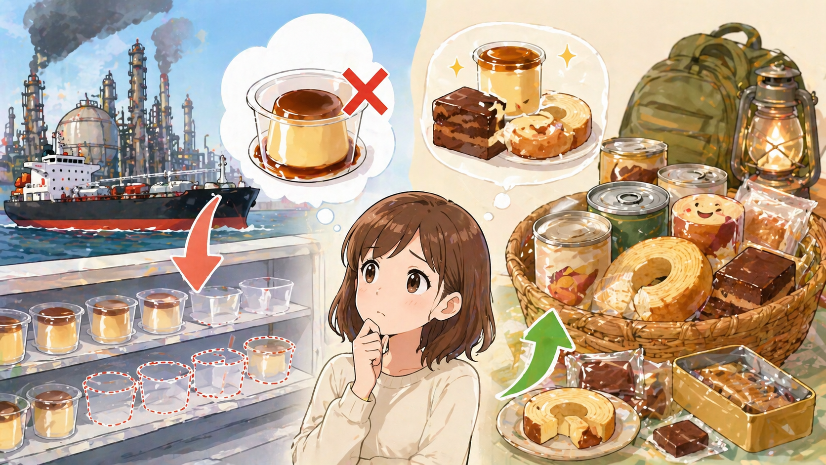 ナフサ危機でプリンが消える？備蓄できるスイーツで供給不安に備える